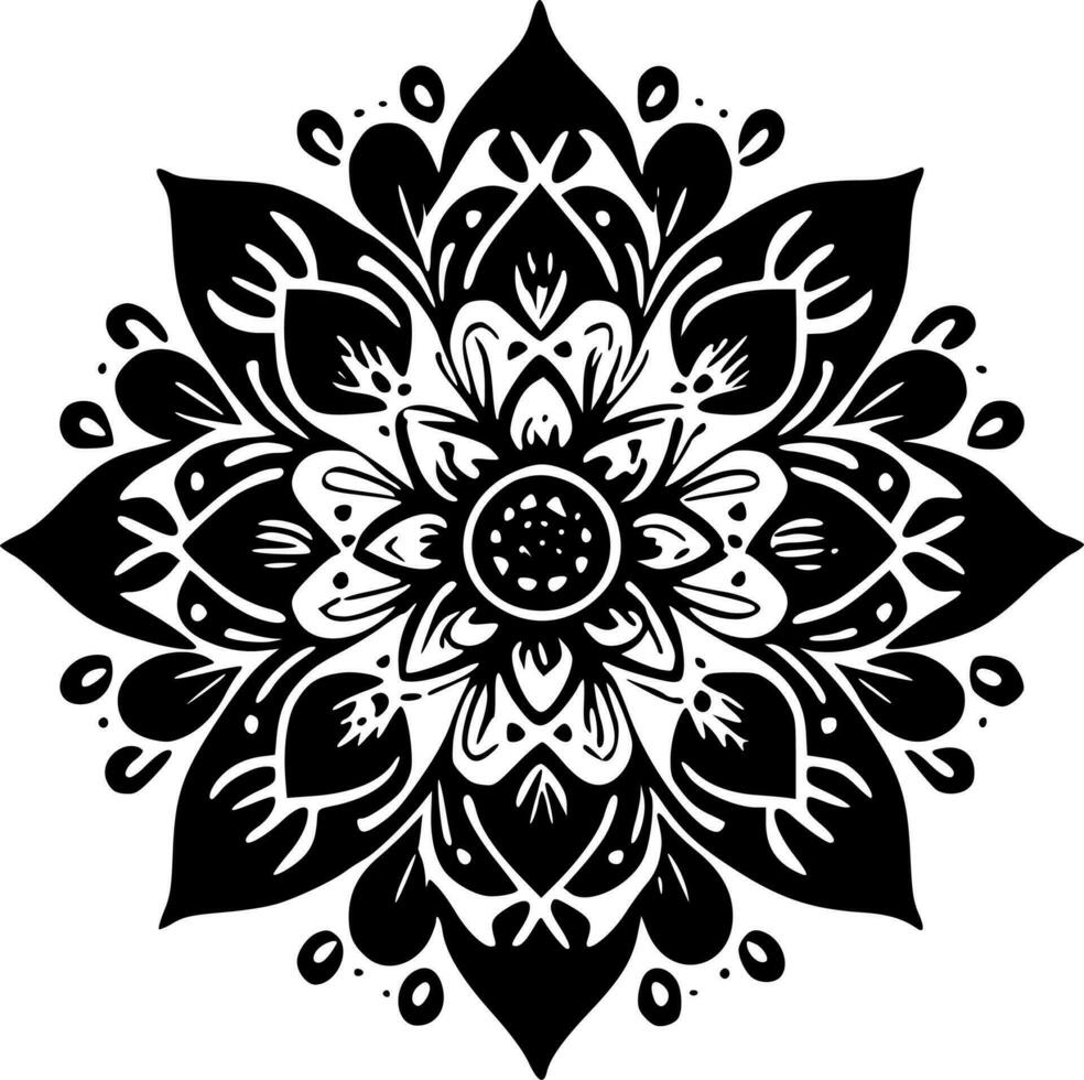 Mandala - - minimalistisch und eben Logo - - Vektor Illustration