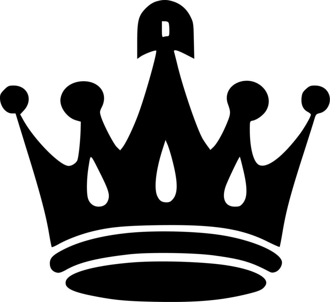 Krone - - schwarz und Weiß isoliert Symbol - - Vektor Illustration