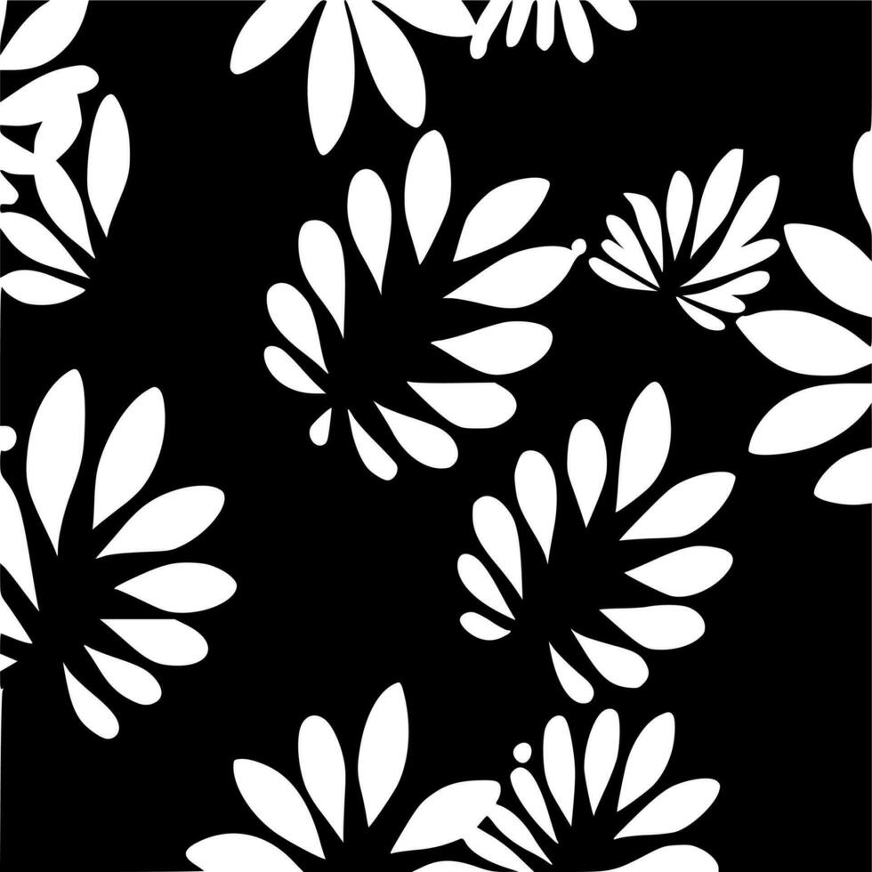 blomma mönster, svart och vit vektor illustration
