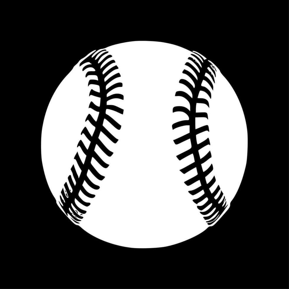 Baseball - - schwarz und Weiß isoliert Symbol - - Vektor Illustration