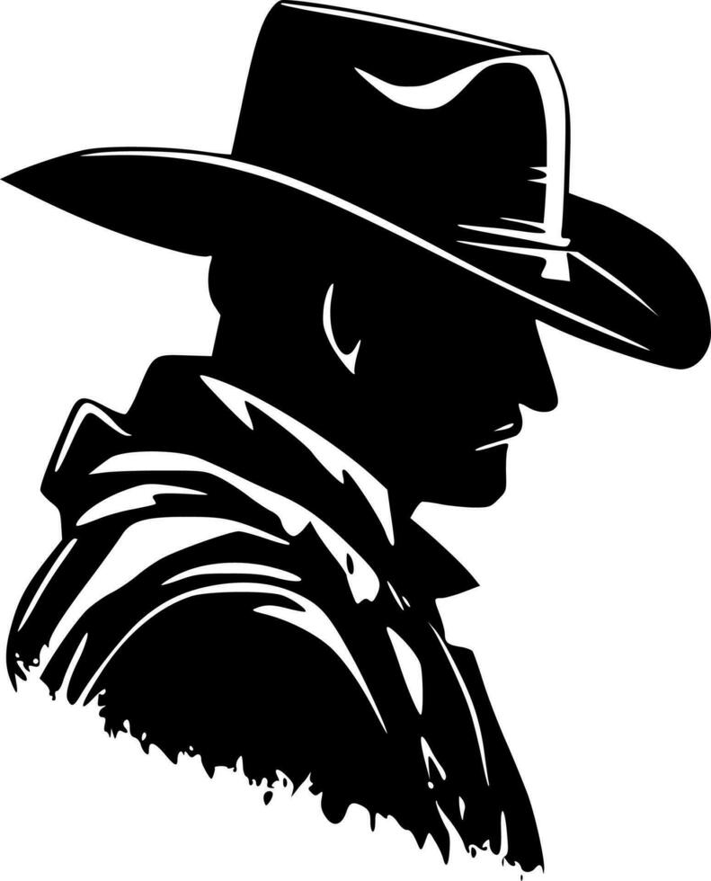 cowboy - minimalistisk och platt logotyp - vektor illustration