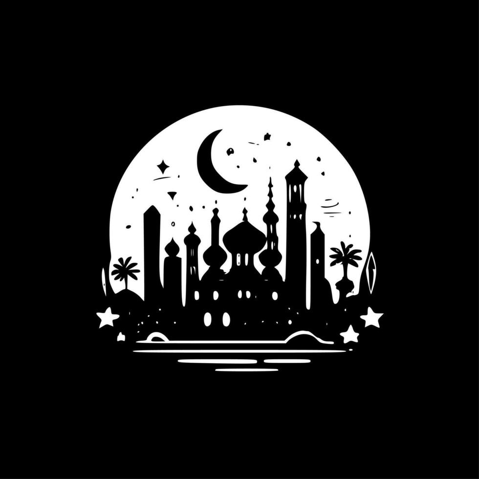 Ramadan, minimalistisch und einfach Silhouette - - Vektor Illustration