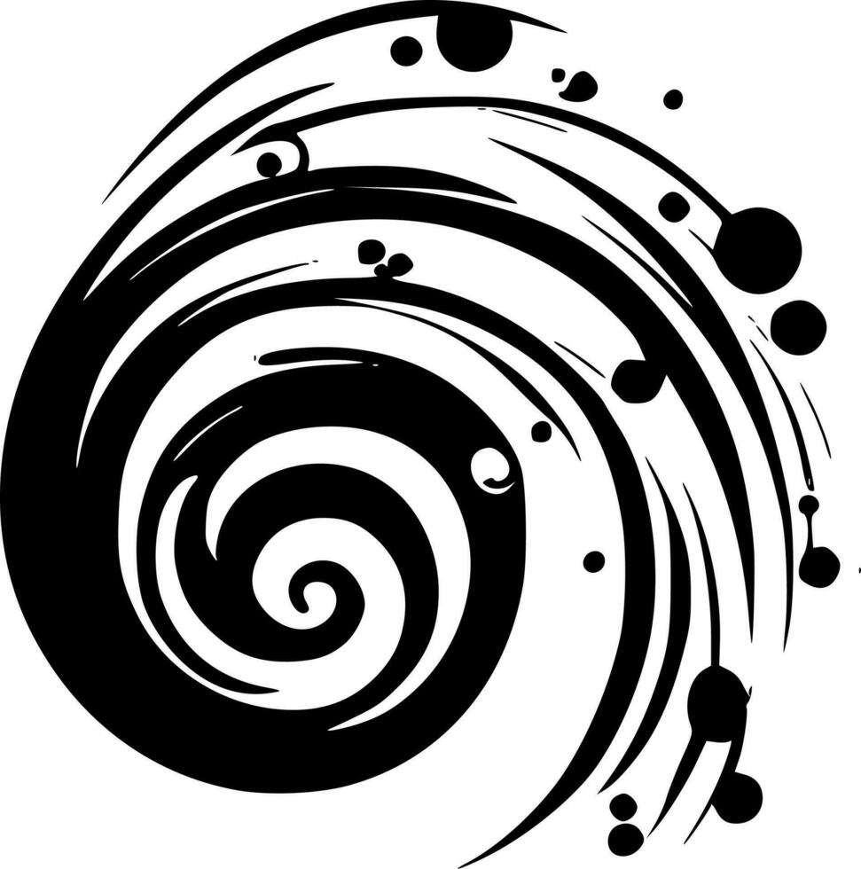 virvlar - svart och vit isolerat ikon - vektor illustration
