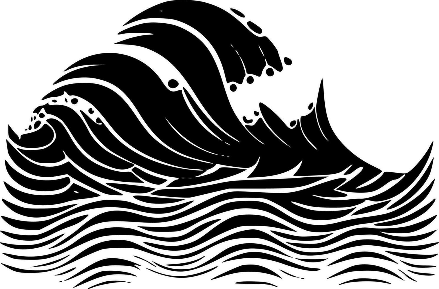 vågor - minimalistisk och platt logotyp - vektor illustration