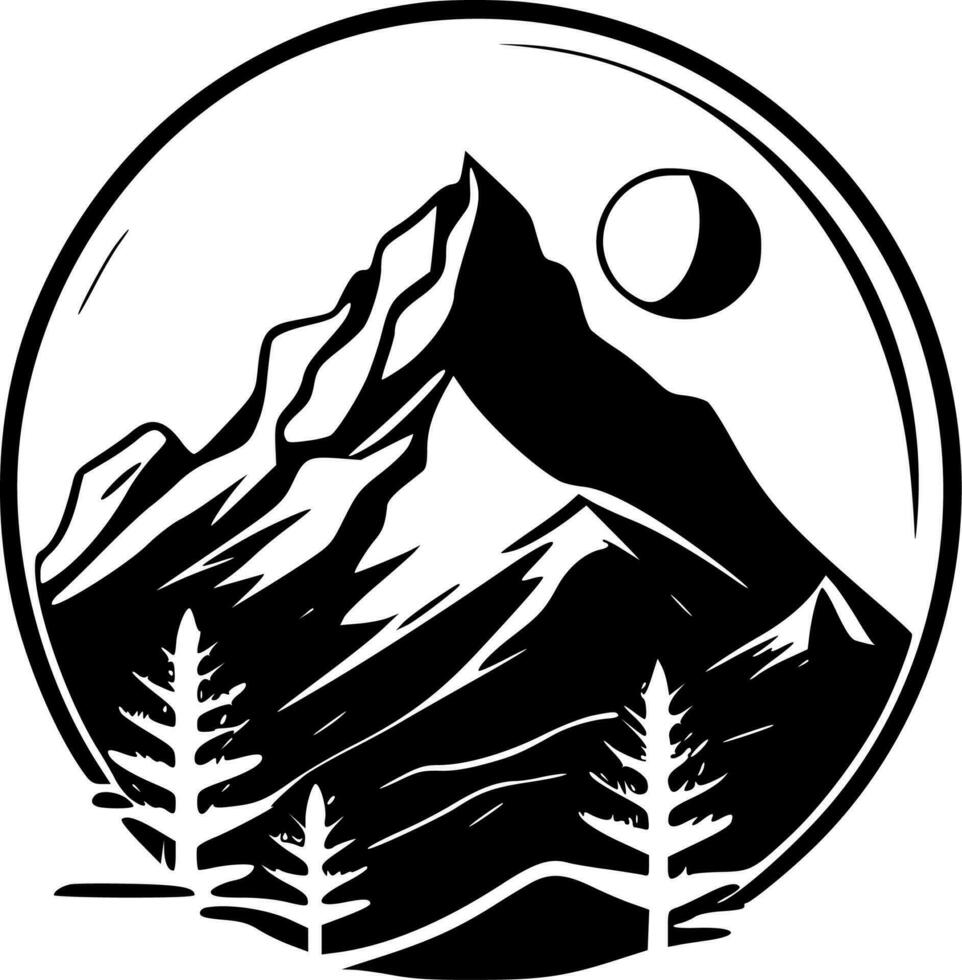 berg - minimalistisk och platt logotyp - vektor illustration
