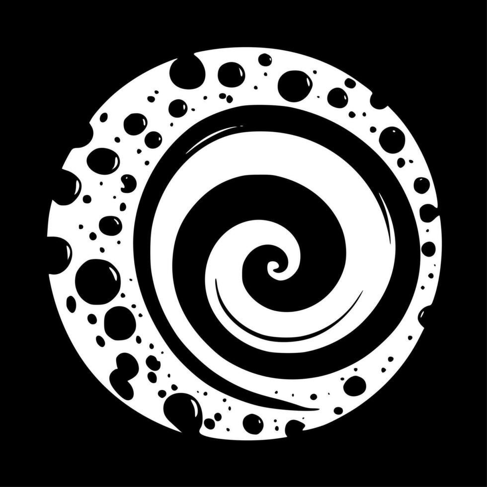 virvlar - svart och vit isolerat ikon - vektor illustration