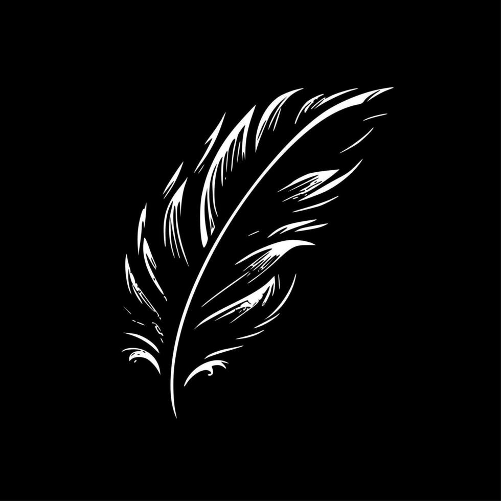fjädrar - minimalistisk och platt logotyp - vektor illustration