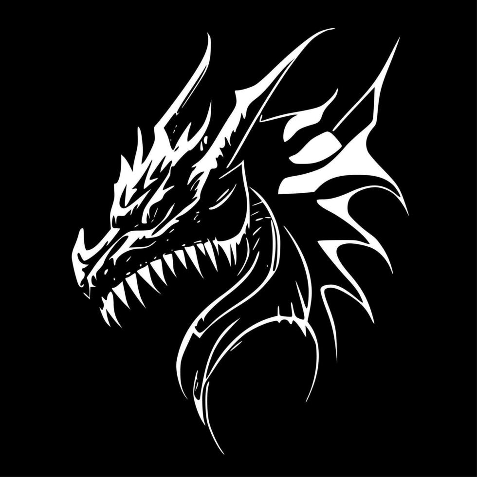 Drachen - - schwarz und Weiß isoliert Symbol - - Vektor Illustration