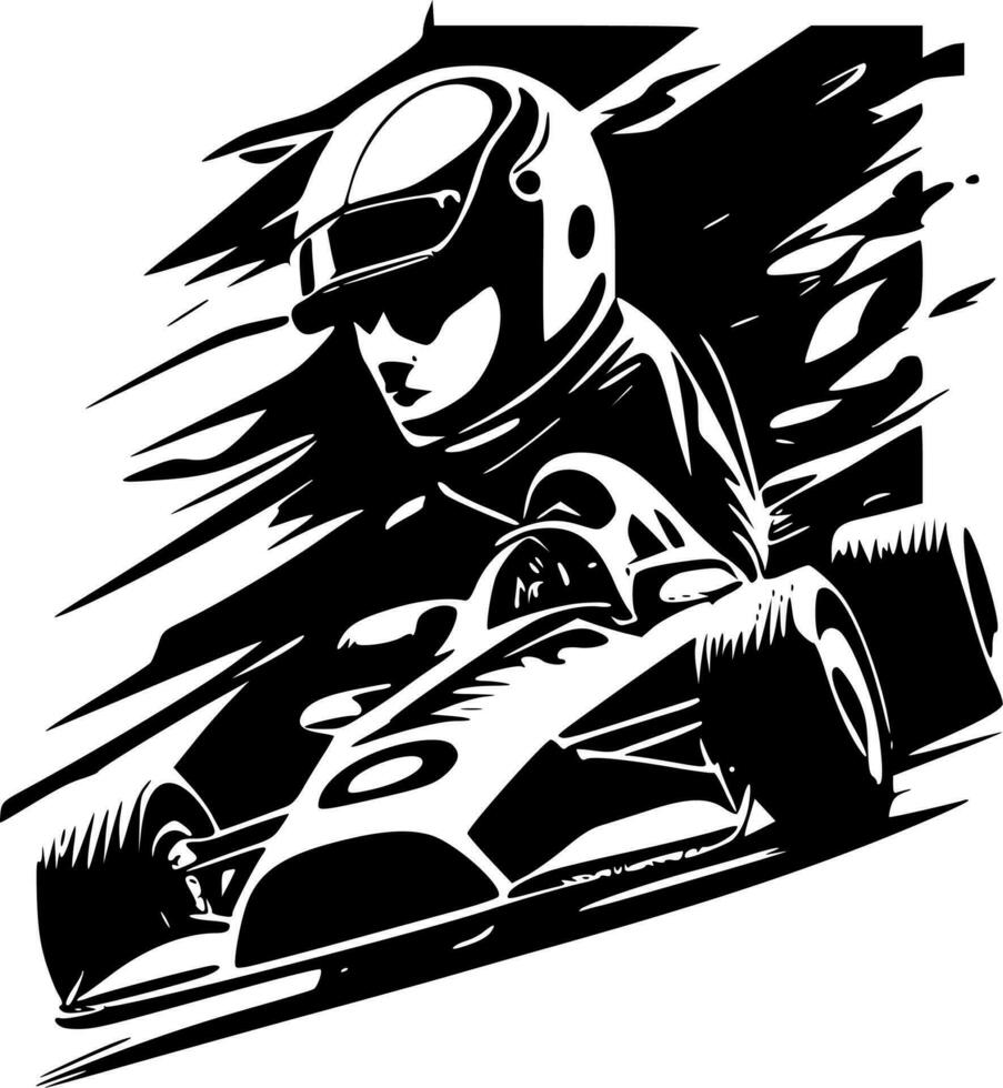 Rennen, schwarz und Weiß Vektor Illustration