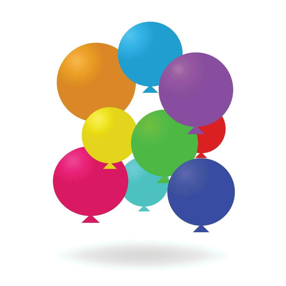 Vektor Illustration von glücklich Geburtstag Luftballons, isoliert auf Weiß Hintergrund