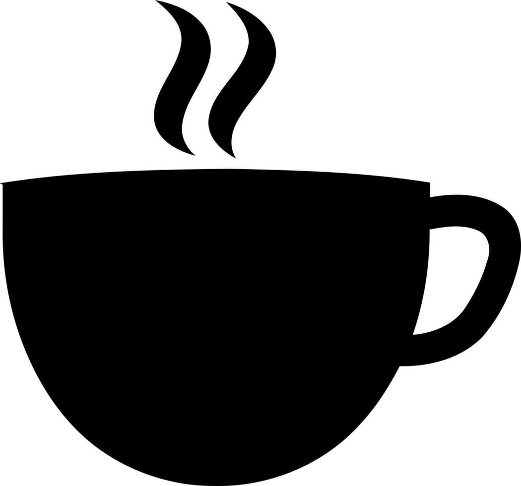 kaffe eller te råna svart och vit silhuett vektor