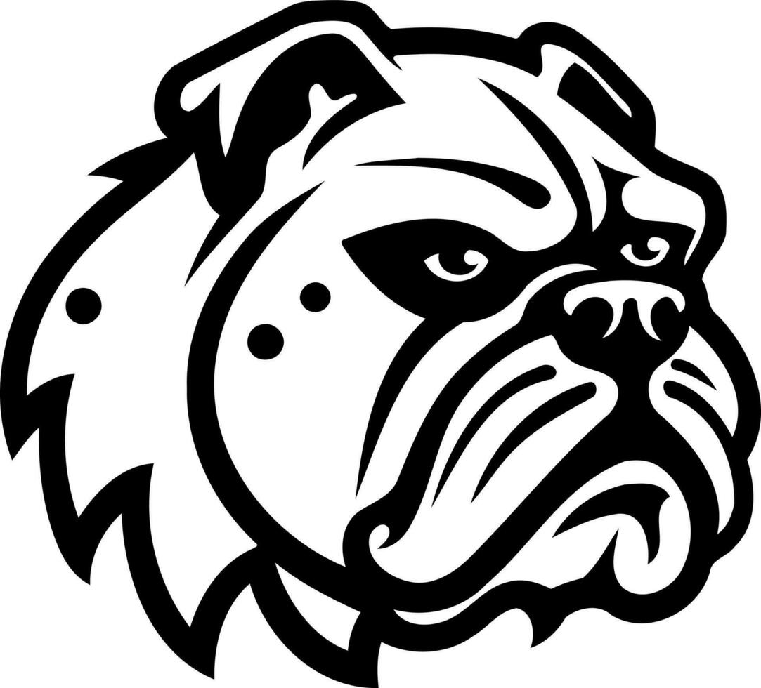 hund bulldogg djur- i svart och vit vektor
