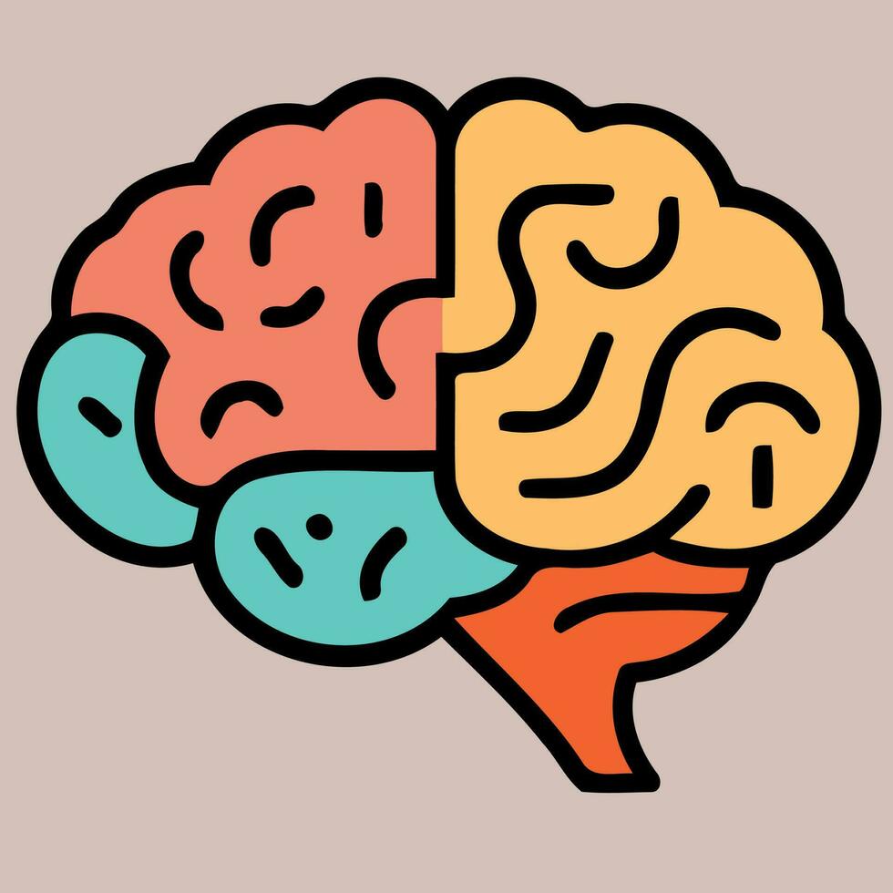 mänsklig hjärna nervös systemet logotyp vektor