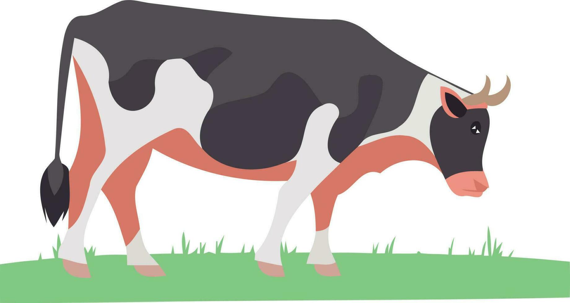 djur- däggdjur ko i en gräs fält vektor
