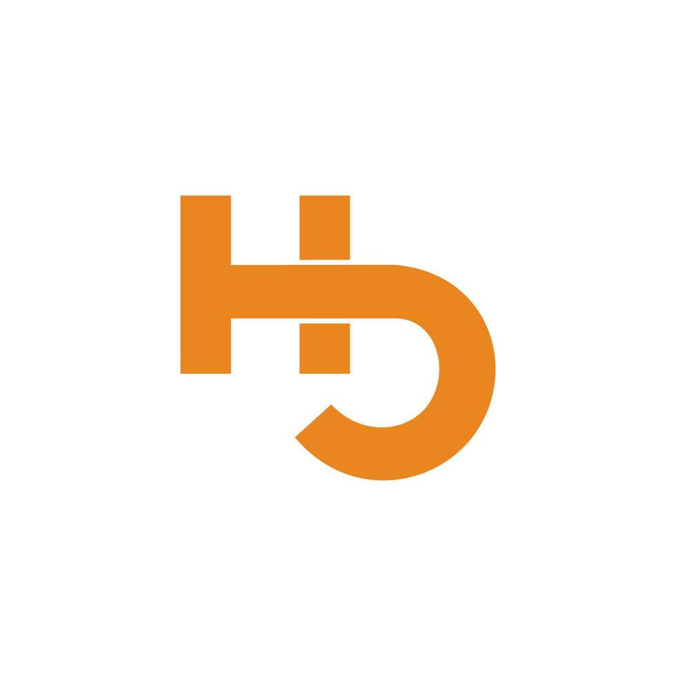 brev hb länkad geometrisk enkel symbol logotyp vektor
