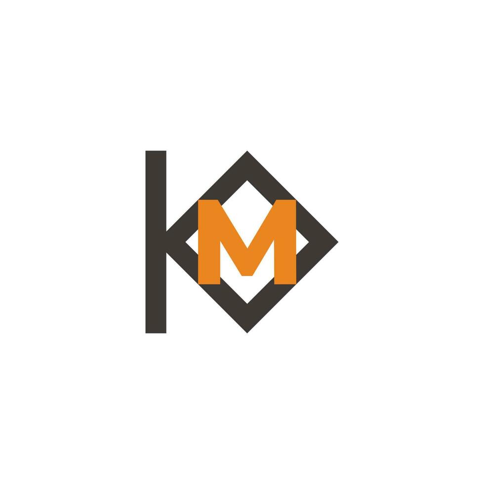 Brief km bunt Platz Rahmen Logo Vektor