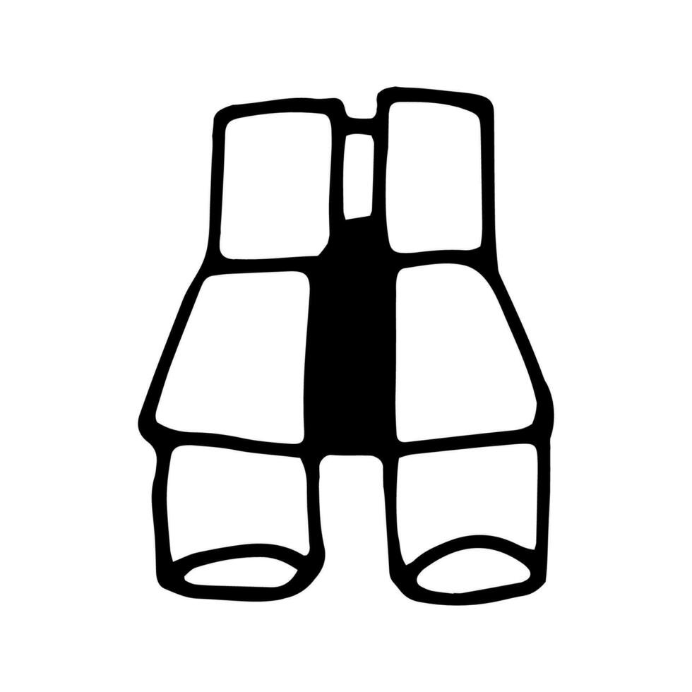 hand dragen vektor camping kikare klotter ClipArt. isolerat på vit bakgrund teckning för grafik, affisch, söt brevpapper, resa design. hög kvalitet illustration