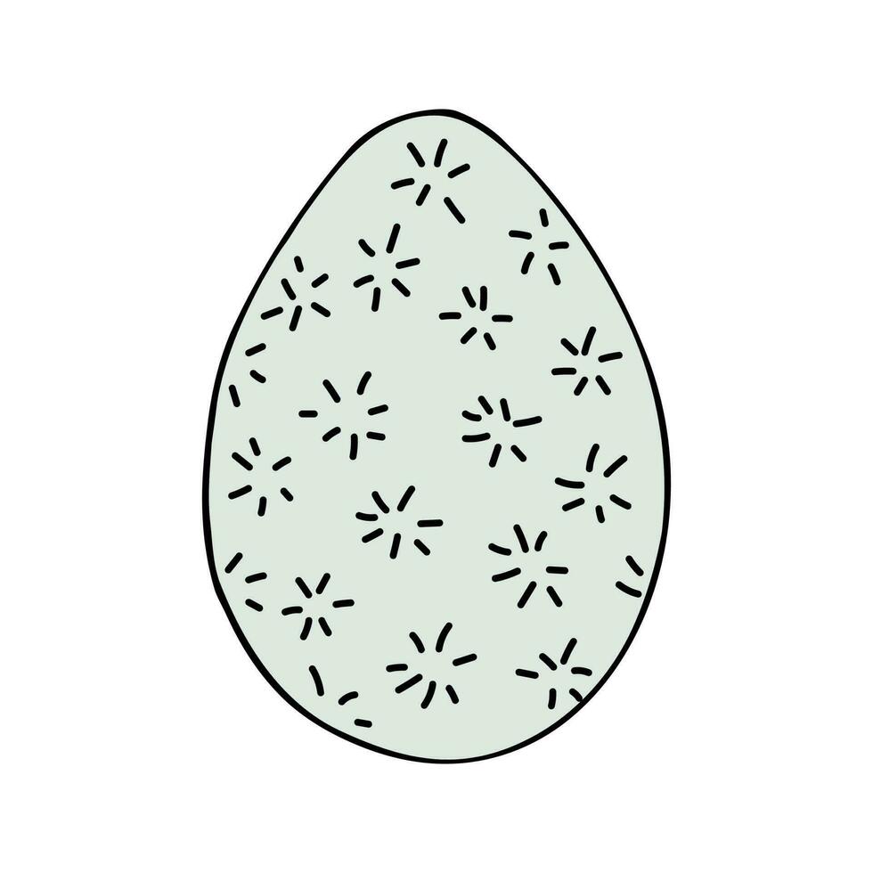 hand dragen påsk ägg med dekoration. klotter vektor