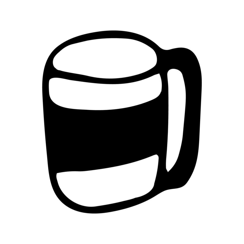 enda hand dragen kopp av kaffe, choklad, kakao, americano eller cappuccino. klotter vektor illustration.