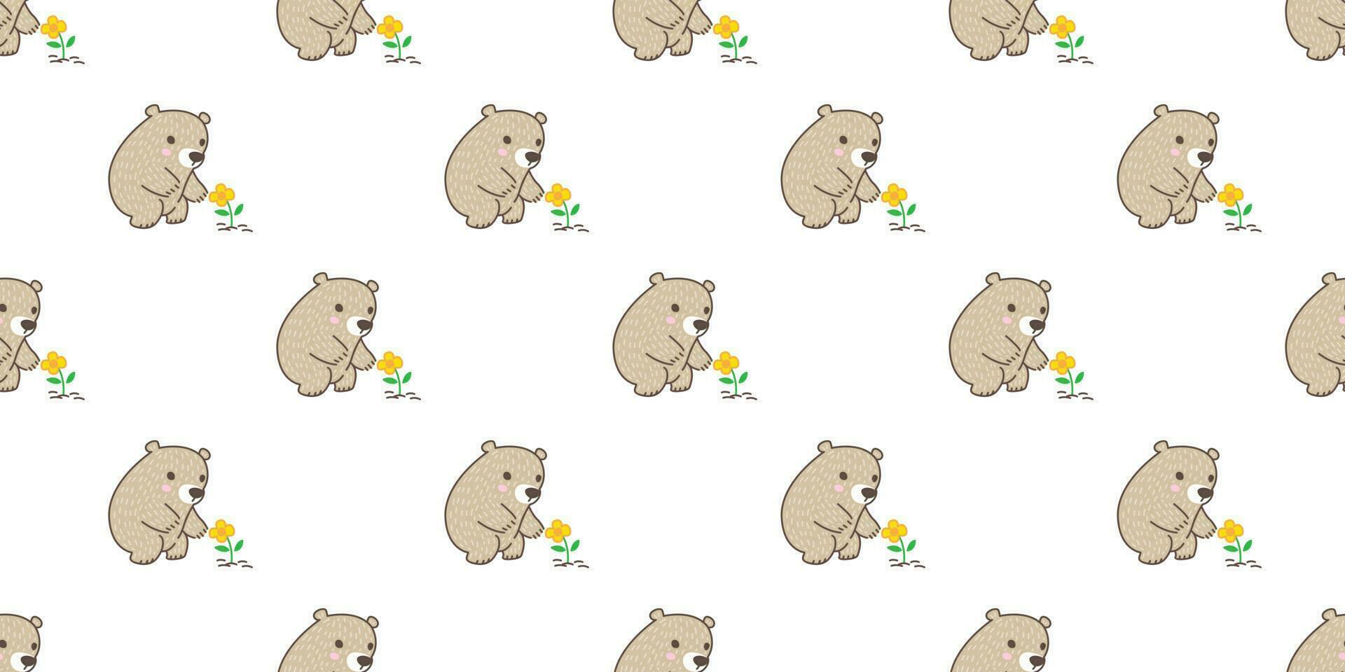 Bär nahtlos Muster Polar- Bär Vektor Panda Blume Teddy isoliert Hintergrund Hintergrund