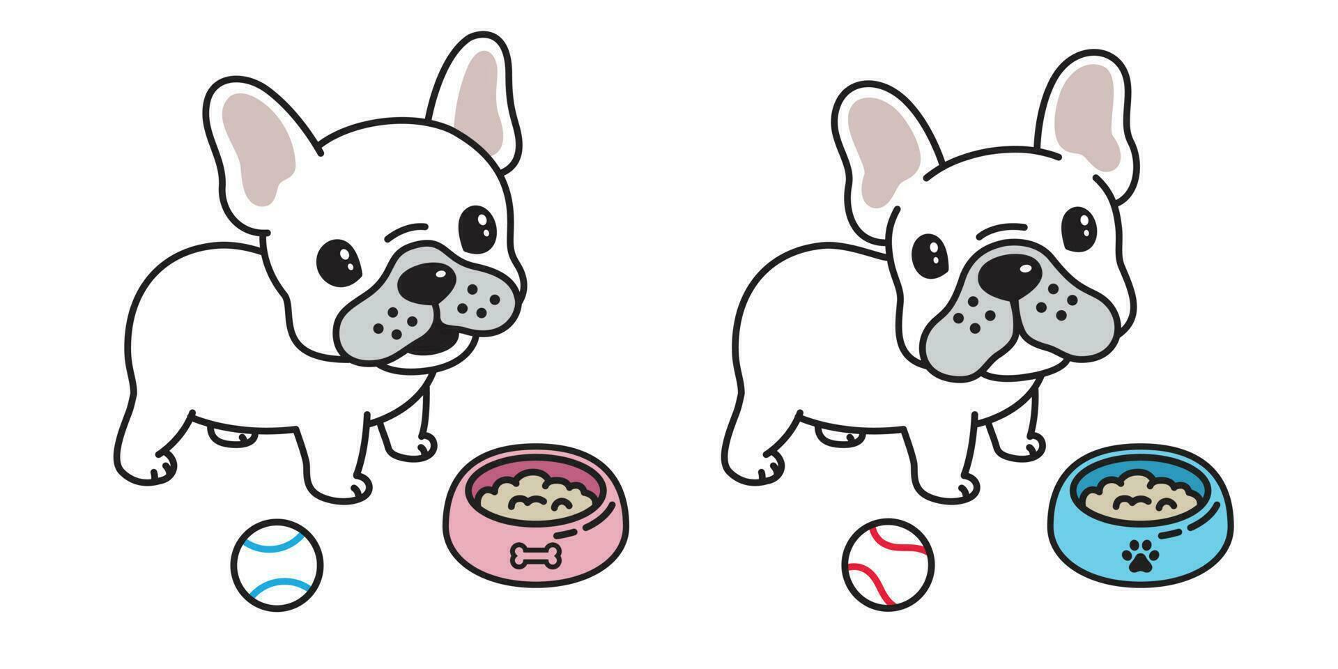 Hund Vektor Französisch Bulldogge Logo Symbol Karikatur Charakter Baseball Schüssel Illustration Symbol Weiß