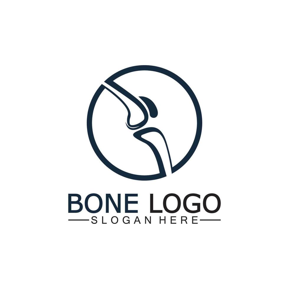 Knochen Logo Vektor Vorlage symbol.abbildung von gemeinsam, Knie. Chiropraktik Logo