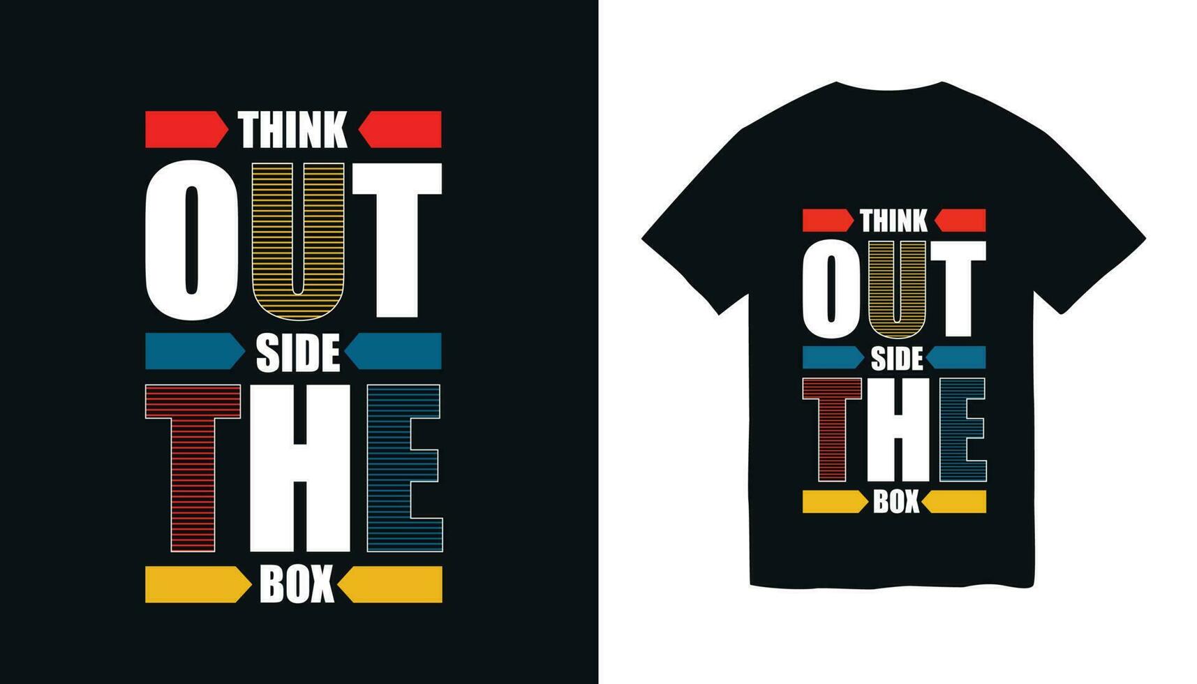 denken draußen das Kasten, modern und stilvoll motivierend Zitate Typografie Slogan T-Shirt Design vektor