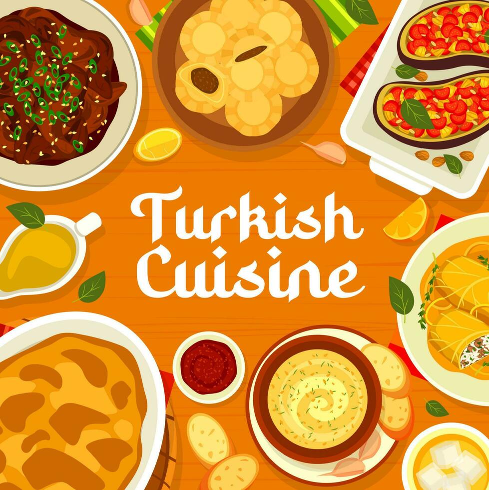 turkiska kök meny omslag med vektor halal mat
