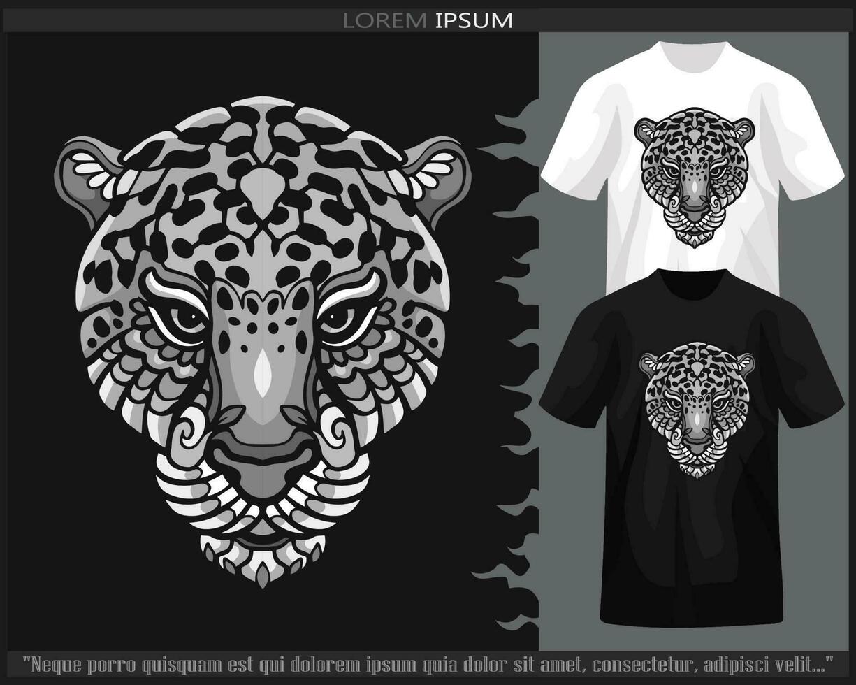 svartvit Färg leopard huvud mandala konst vektor