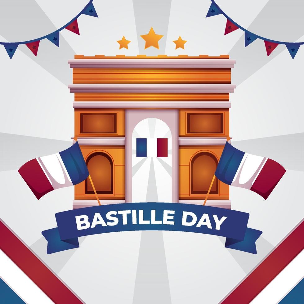 lycklig bastille dag illustrationer vektor