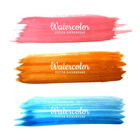 Abstrakte bunte Hand gezeichneter Aquarellanschlag-Designsatz vektor