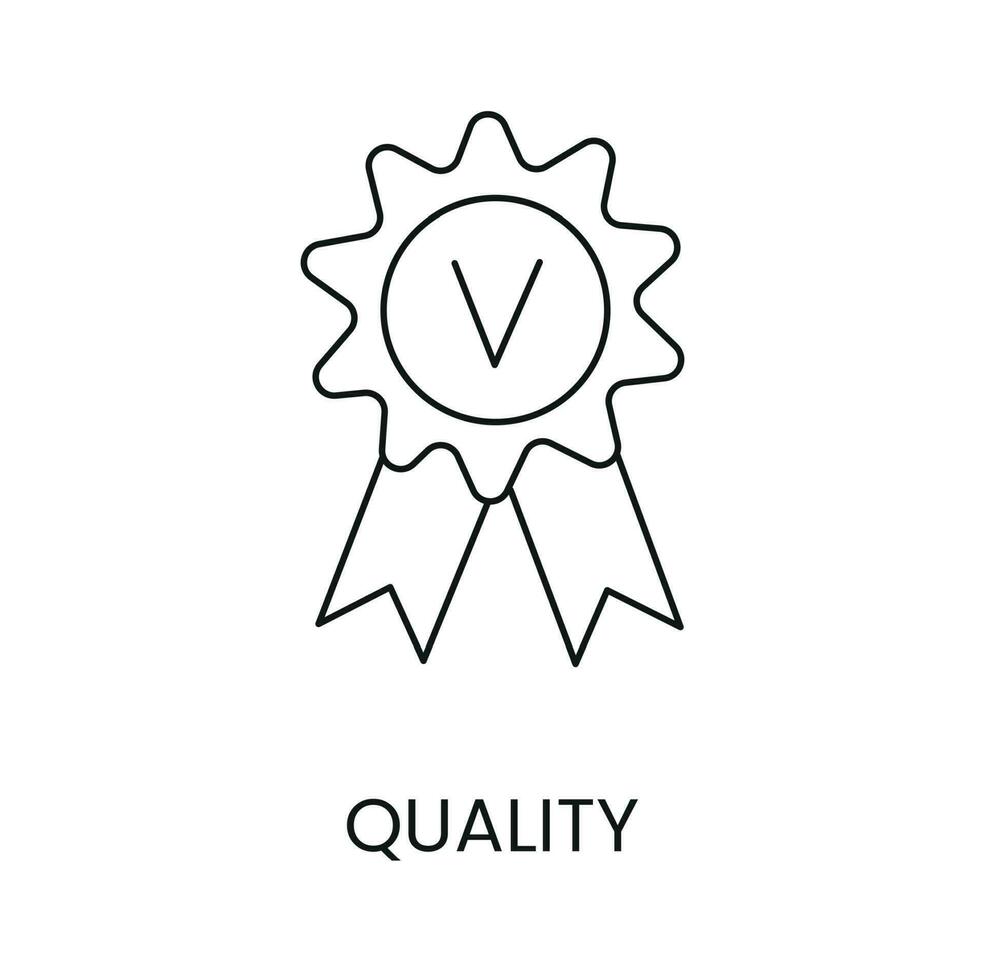 Symbol Qualität Kennzeichen Linie, Vektor Illustration.