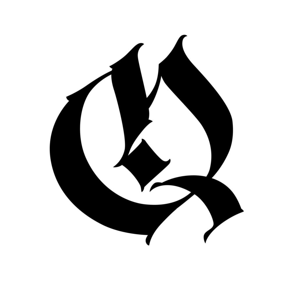 gotik medeltida brev. symbol för logotyper och design projekt. vektor