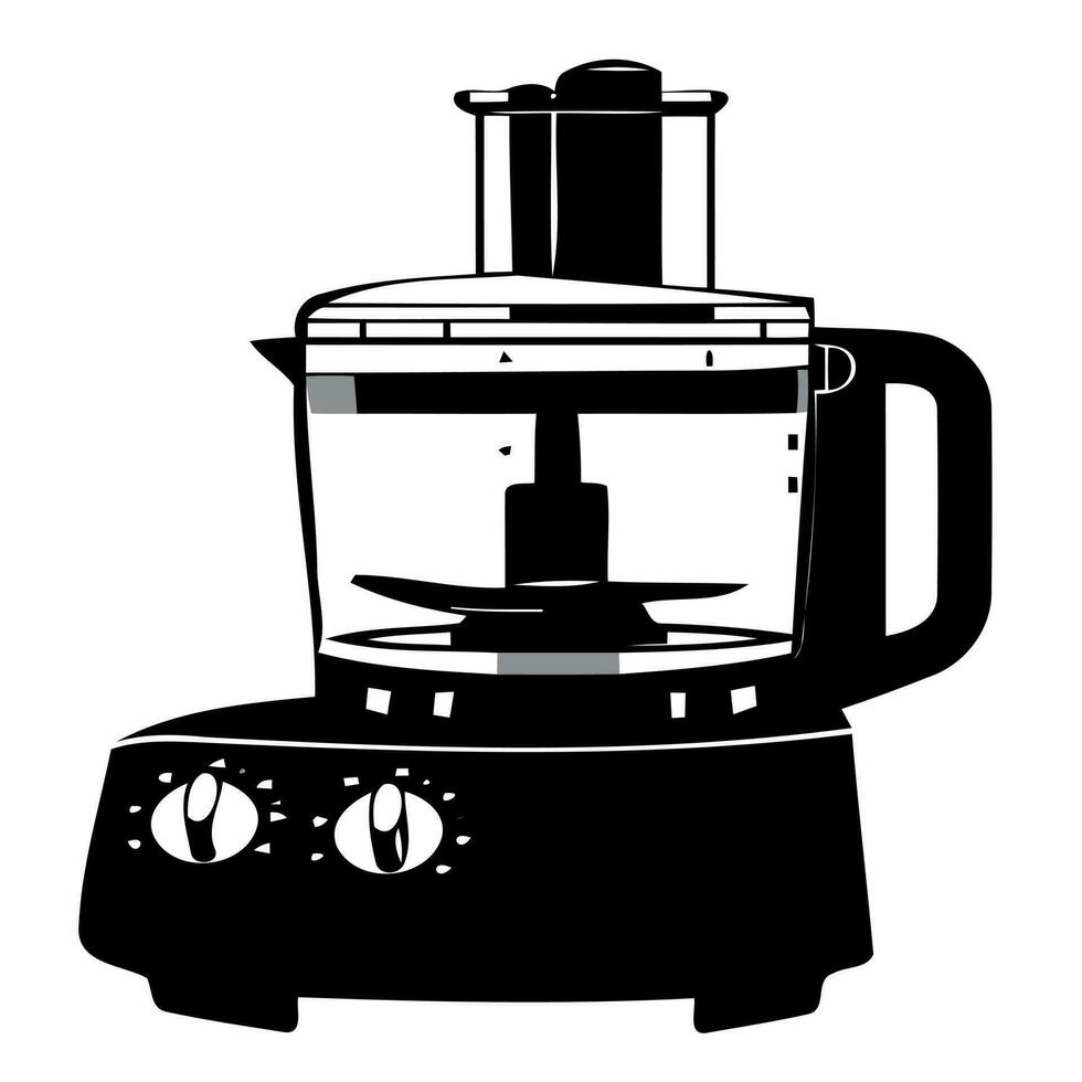 Essen Prozessor elektronisch Küche Werkzeug im schwarz und Weiß vektor