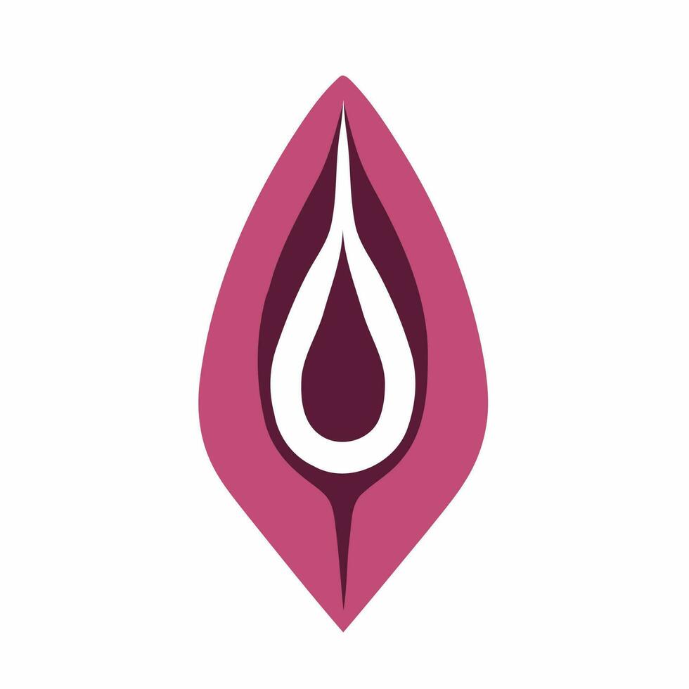 weiblich Vulva Symbol Logo zum gynäkologisch Gesundheit Thema vektor