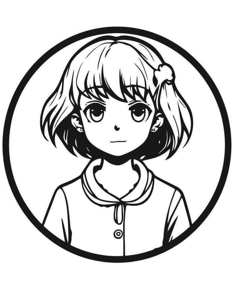 Anime Mädchen Logo vektor