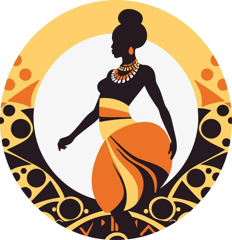 afrikansk lady logotyp vektor