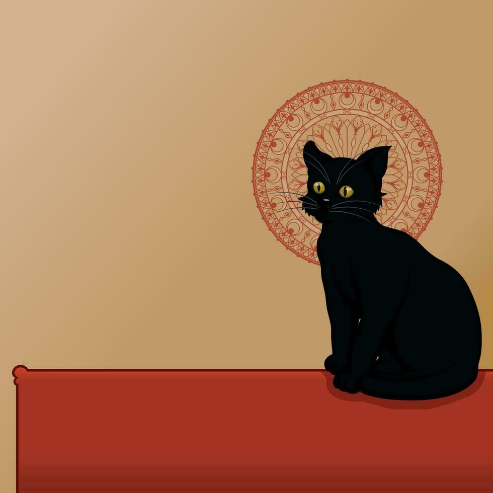 schwarz Katze Karikatur Vektor Design