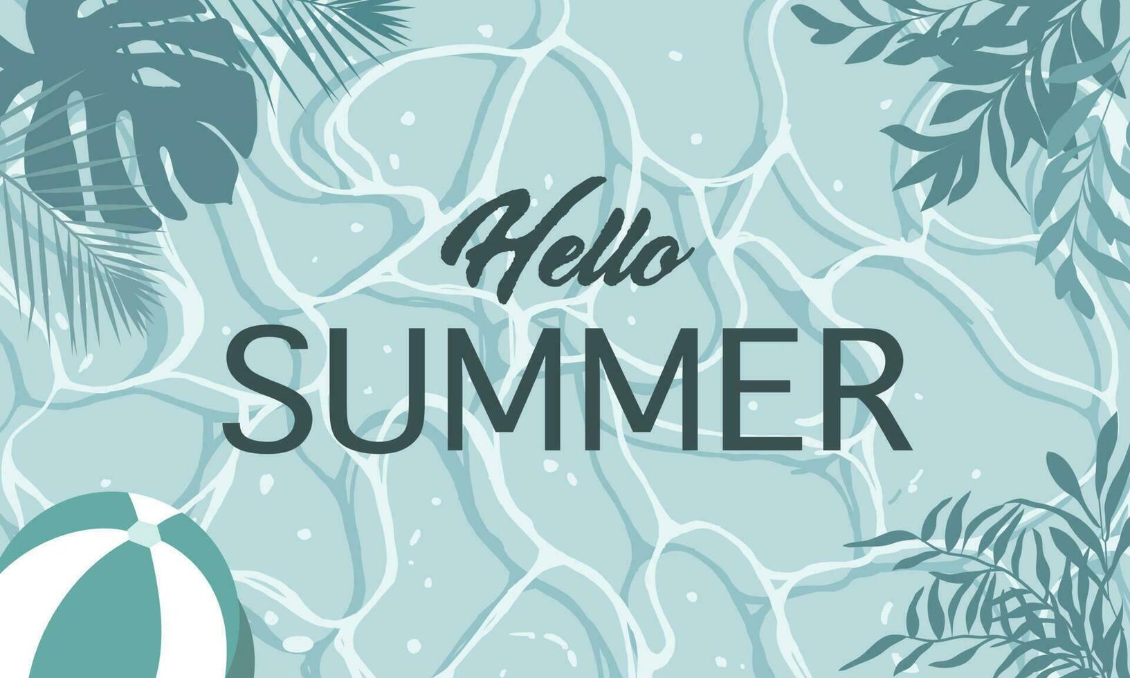 frisch schön Wasser Sommer- Banner Design Hintergrund Muster. horizontal Poster, Gruß Karte, Header zum Webseite. vektor