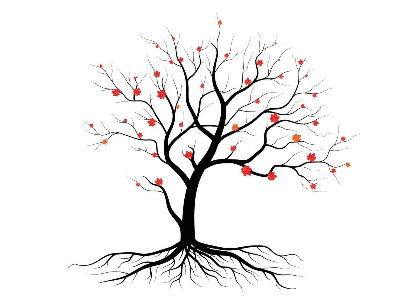 Baum und Blätter für den Hintergrundstil der Herbstsaison. willkommenes konzept für die herbstsaison. vektor