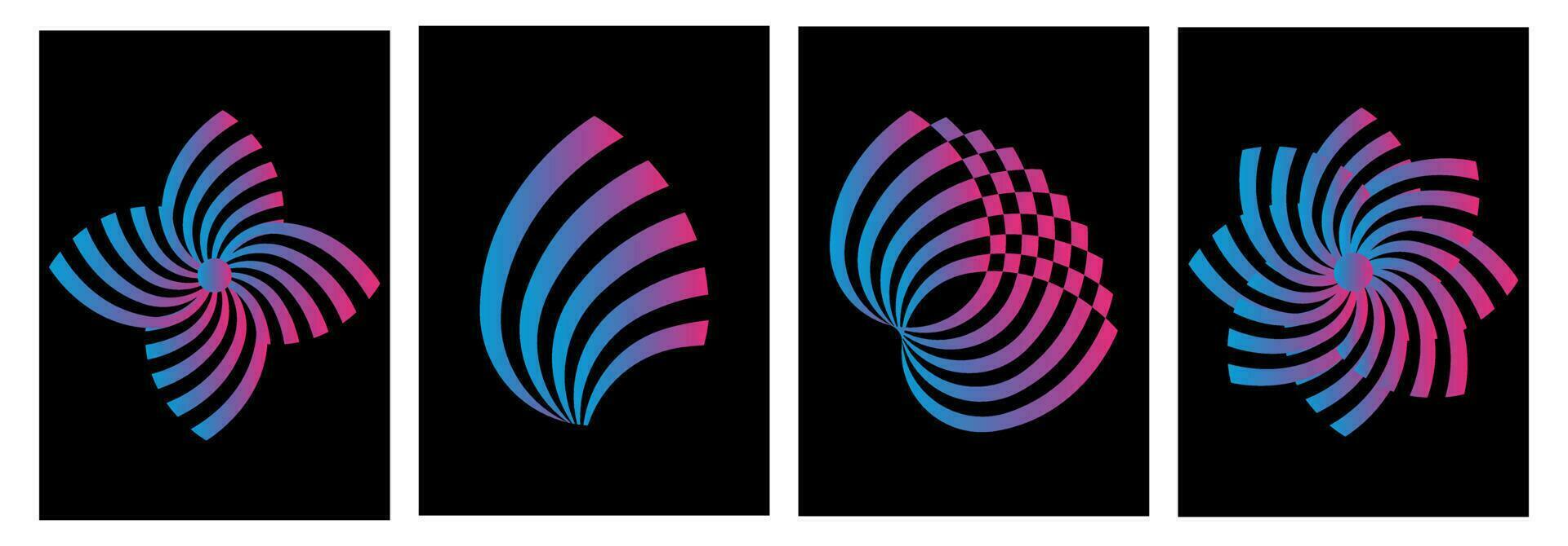modern Gradient Plakate mit geometrisch. modisch minimalistisch ästhetisch drucken mit geometrisch Formen, Poster, Design Vorlage Satz. vektor
