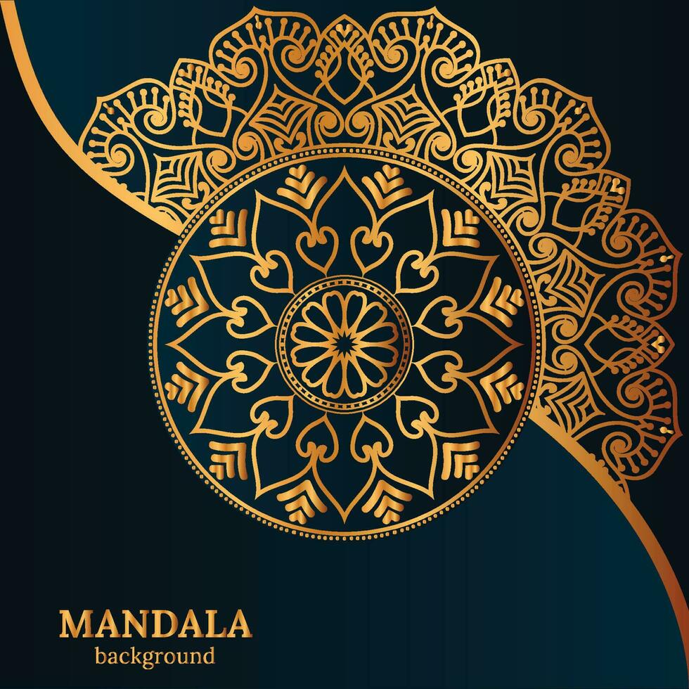 dekorativ lyx mandala mönster bakgrund med kunglig gyllene arabesk mönster arabicum islamic öst stil. traditionell turkiska, indisk motiv. bra för tyg och textil, tapet, förpackning etc vektor