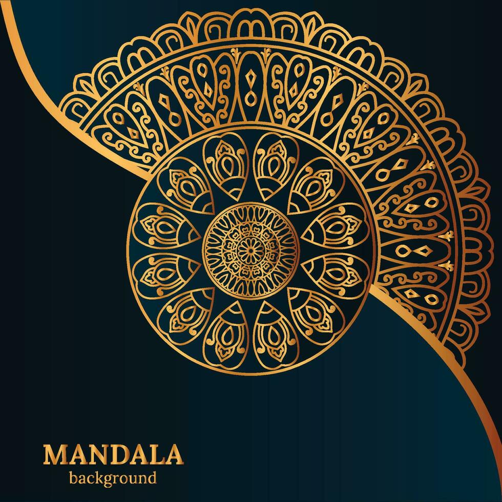 Zier Luxus Mandala Muster Hintergrund mit königlich golden Arabeske Muster Arabisch islamisch Osten Stil. traditionell Türkisch, indisch Motive. großartig zum Stoff und Textil, Hintergrund, Verpackung usw vektor