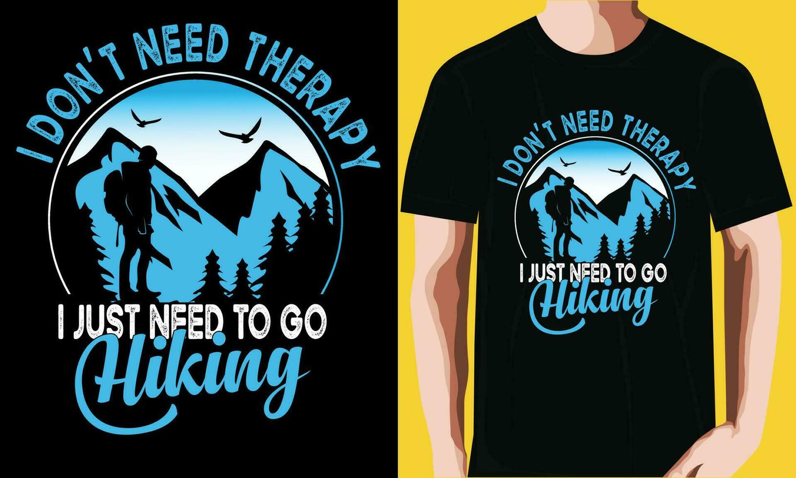 vandring t-shirt design. vektor