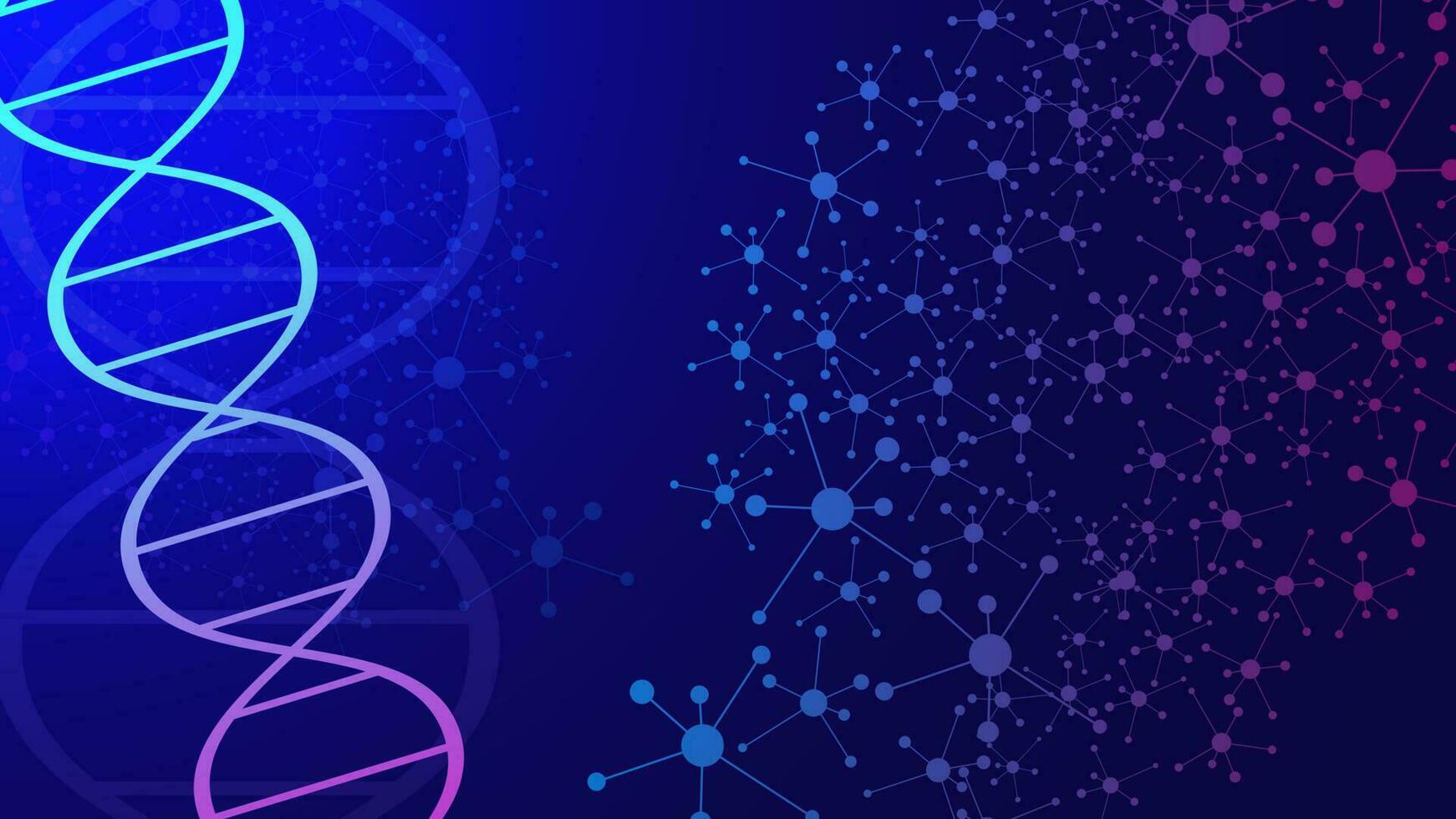 molekular Struktur mit DNA Strand zum medizinisch, Chemie und Wissenschaft Konzept Hintergrund. Vektor Illustration.