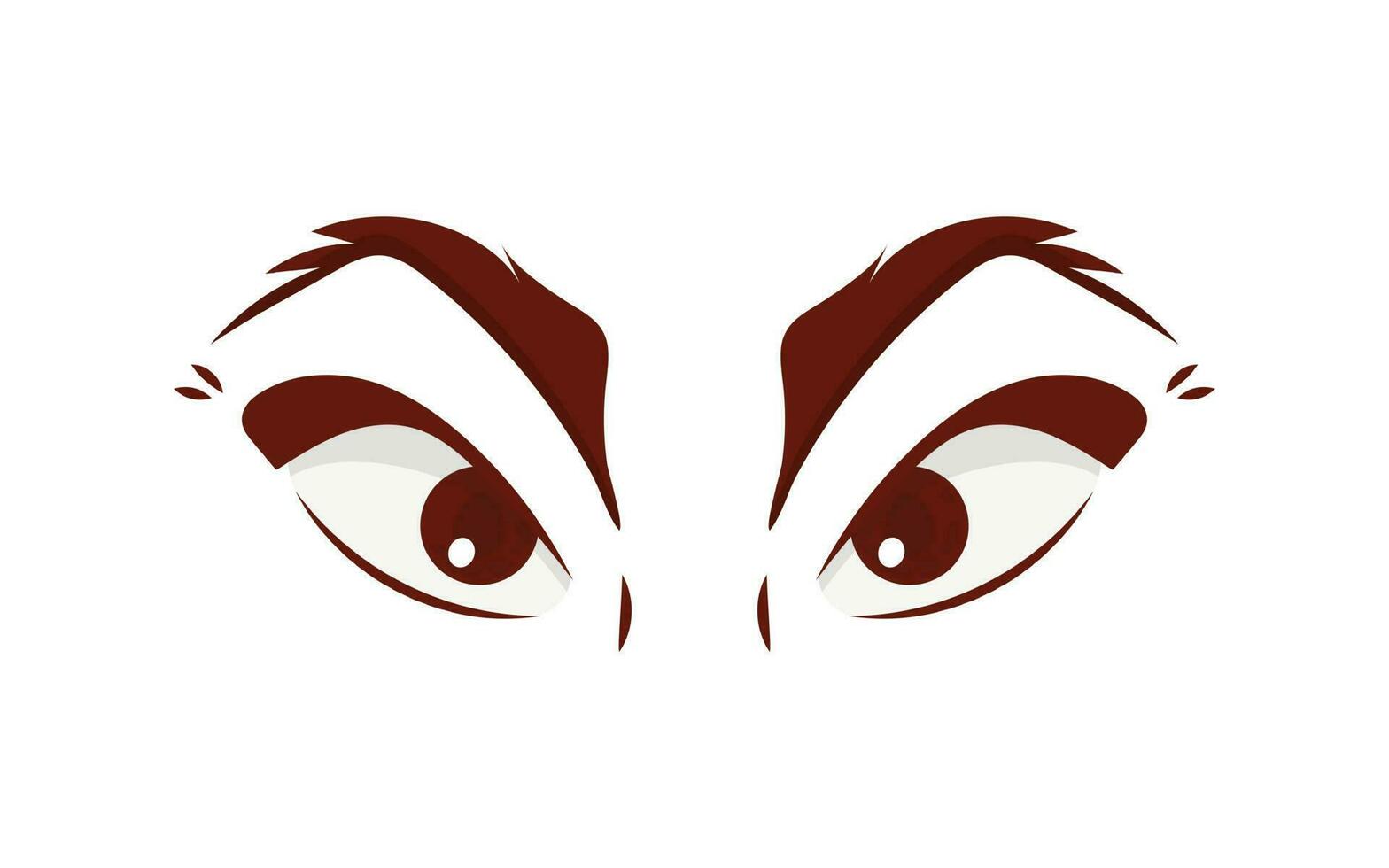 tecknad serie kvinna ögon och ögonbryn med fransar. isolerat vektor