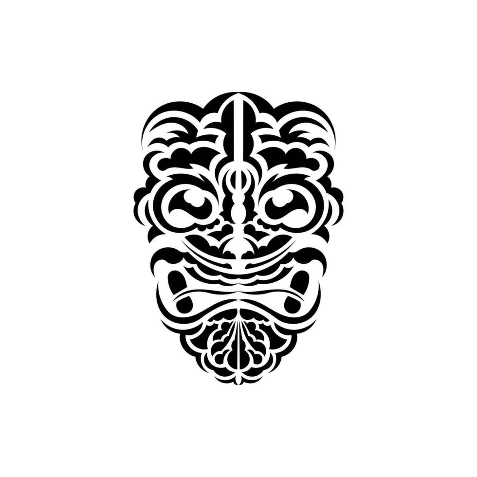stam- mask. svart tatuering i de stil av de gammal stammar. polynesisk stil. vektor isolerat på vit bakgrund.