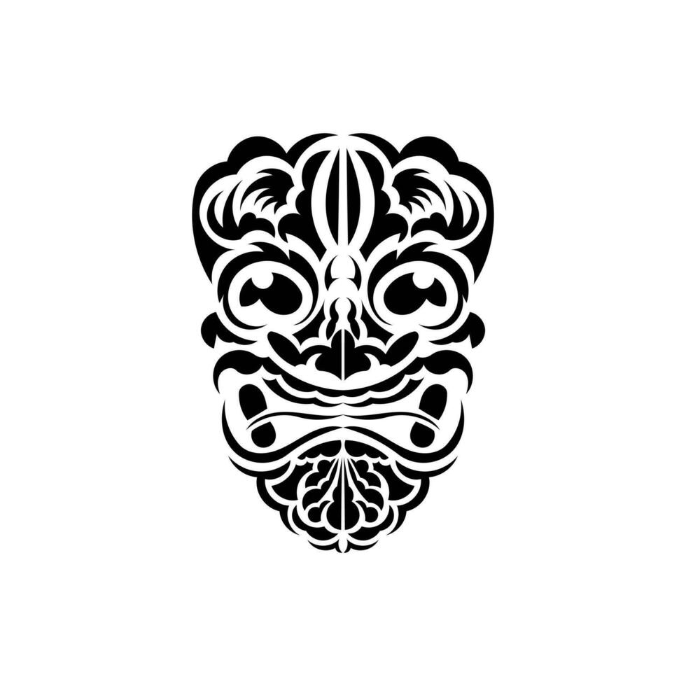 stam- mask. traditionell totem symbol. polynesisk stil. vektor isolerat på vit bakgrund.