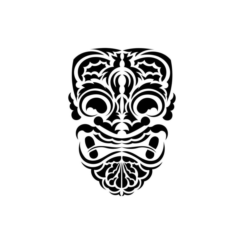 Muster Maske. traditionell Totem Symbol. polynesisch Stil. Vektor isoliert auf Weiß Hintergrund.