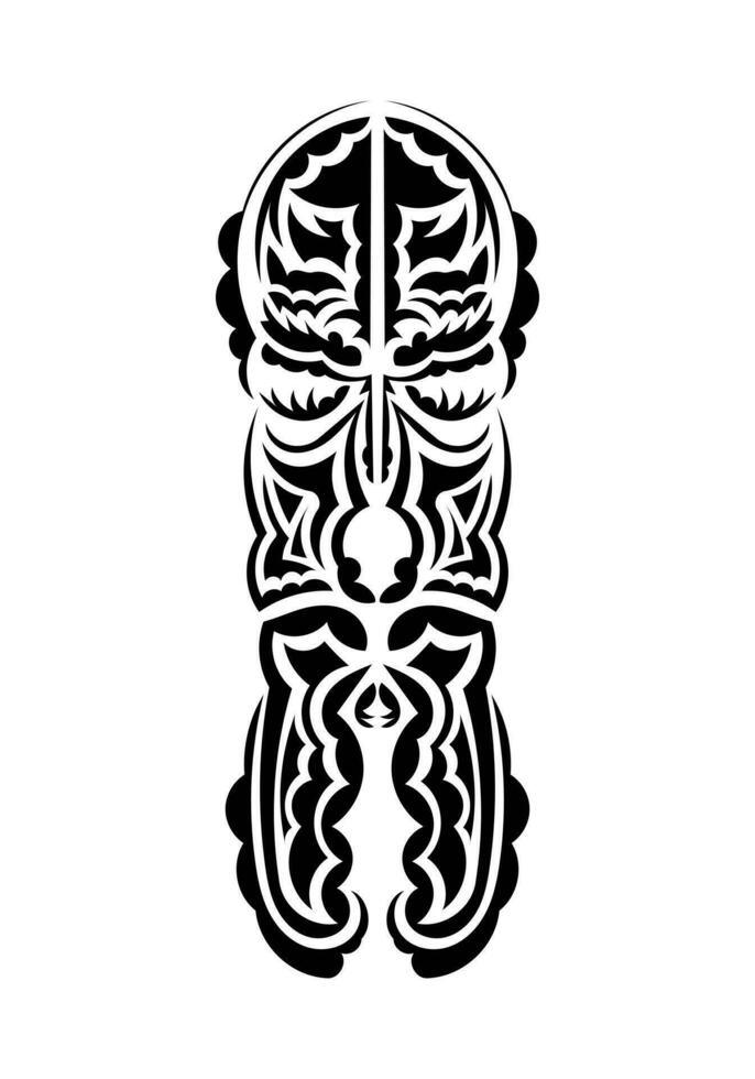 Maske im traditionell Stammes- Stil. schwarz tätowieren Muster. isoliert auf Weiß Hintergrund. Vektor Illustration.